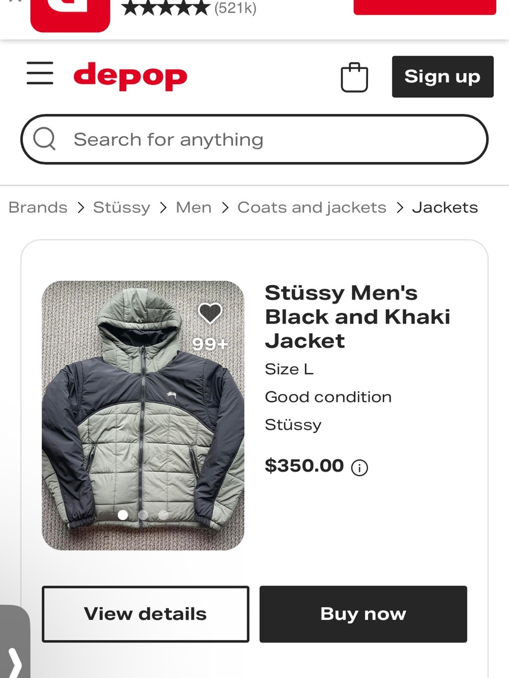 Stussy - Very Hard to Find! Worn for 2 Hours! Quilted Puffer Jacket with Hood - Picture 4 of 9